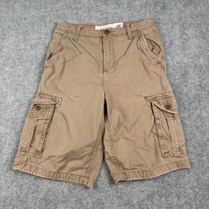 Y2K Red‎ Camel Cargo Shorts Boys 16 Khaki Brown Cotton Utility Casual Gorpcore